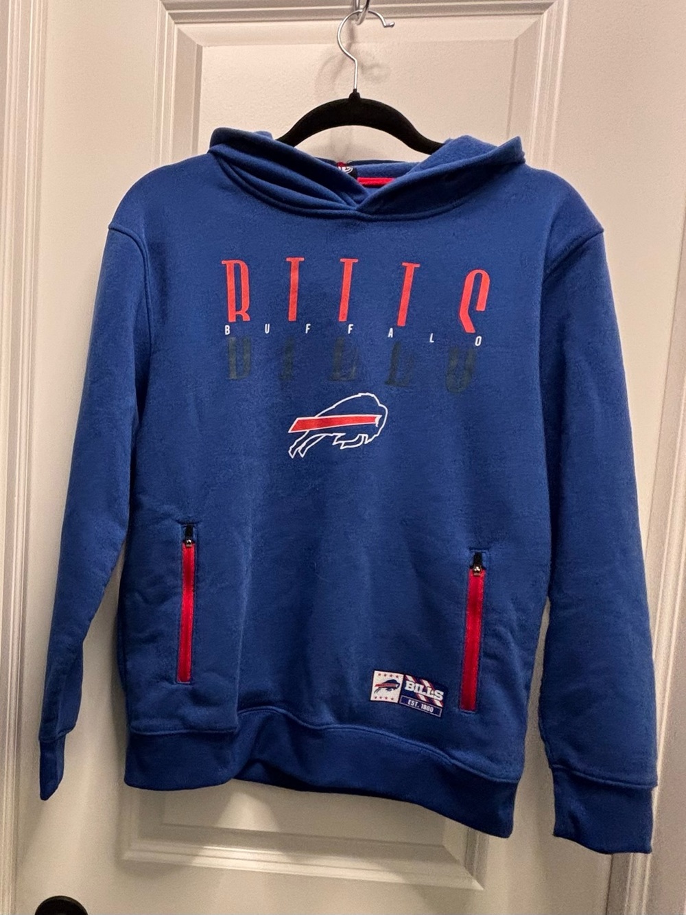 NFL Blue Buffalo Bills Pullover Hoodie with Red Accents